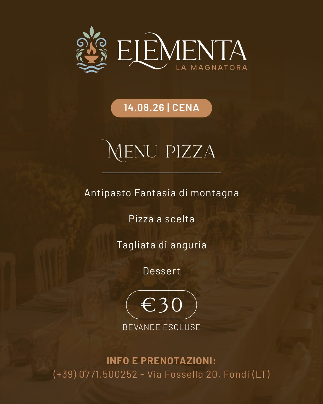MENU'  PIZZA